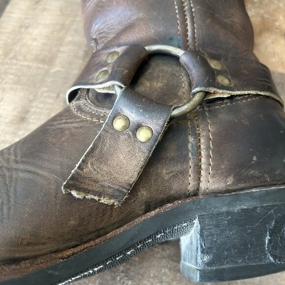 Frye 700 Buckle Harness Square Toe Moto Boots Womens 9 M - Picture 6 of 12